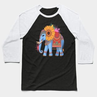 Holi Festival Colorful Indian Elephant 2025 Boho Art Holi Baseball T-Shirt